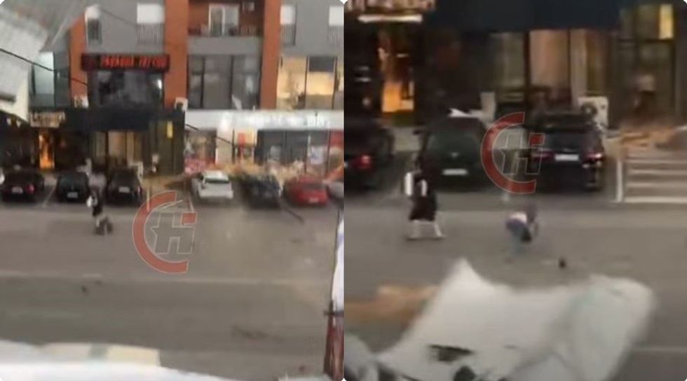 Momenti kur erërat e fuqishme rrëzojnë kulmin në Suharekë, u rrezikuan qytetarët