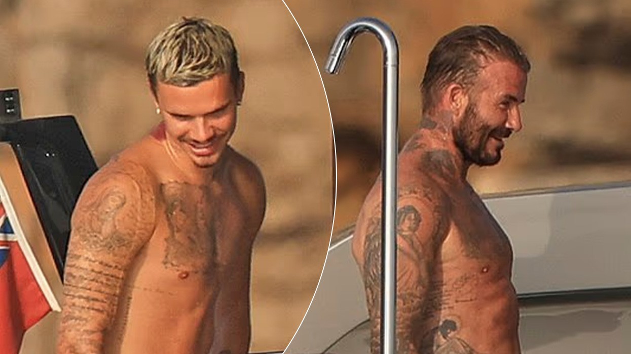 Romeo dhe David Beckham tërheqin vëmendjen me ngjashmërinë e tyre gjatë pushimeve familjare në Ibiza