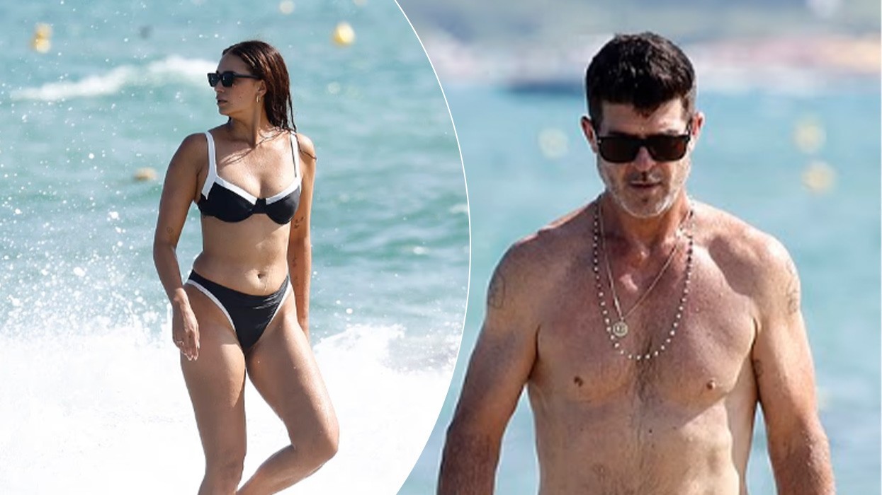 Bashkëshortja e Robin Thicke, April Love Geary shkëlqen me bikini në pushimet familjare në Francë