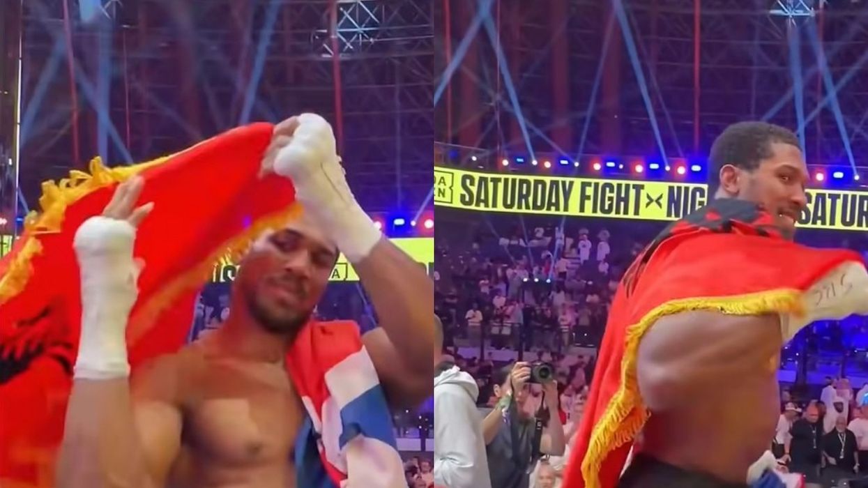 Respekti i madh edhe pas fitores: Anthony Joshua mban flamurin shqiptar Respekti i madh edhe pas fitores: Anthony Joshua mban flamurin shqiptar