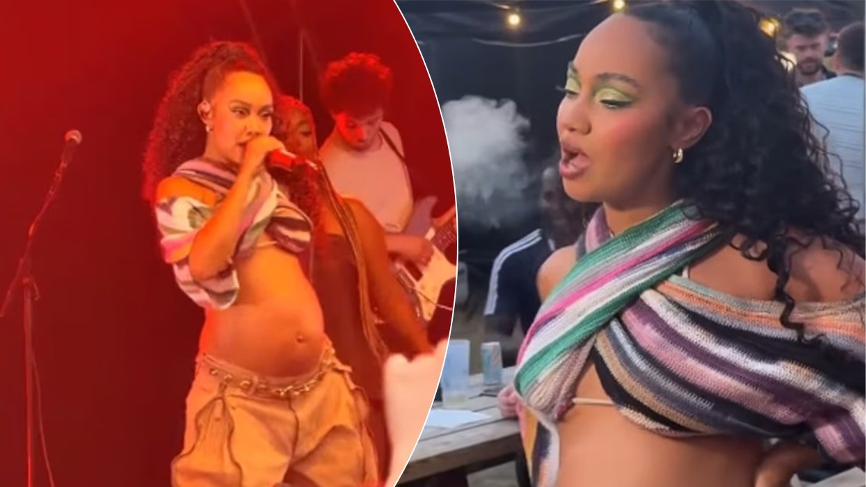 Leigh-Anne Pinnock shfaq barkun e rrumbullakosur në skenë, pak para se të bëhet nënë për herë të tretë