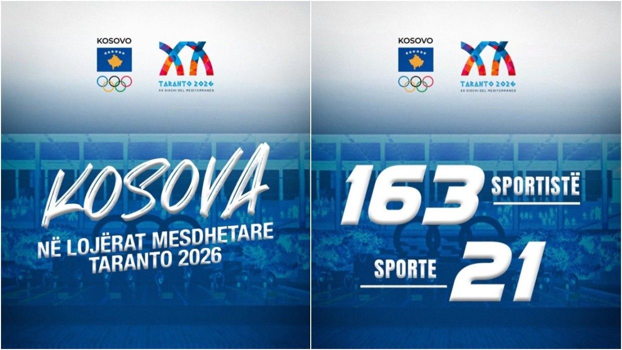 Kosova do të përfaqësohet me rekord sportistësh në Lojërat Mesdhetare Taranto 2026 Kosova do të përfaqësohet me rekord sportistësh në Lojërat Mesdhetare Taranto 2026