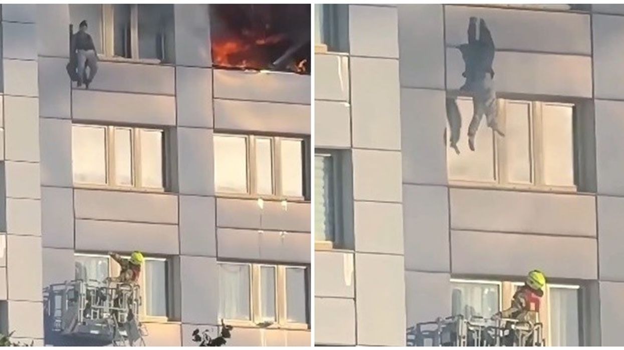 Momenti dramatik në Berlin, gruaja hidhet nga kati i 11-të në koshin e zjarrfikësve Momenti dramatik në Berlin, gruaja hidhet nga kati i 11-të në koshin e zjarrfikësve