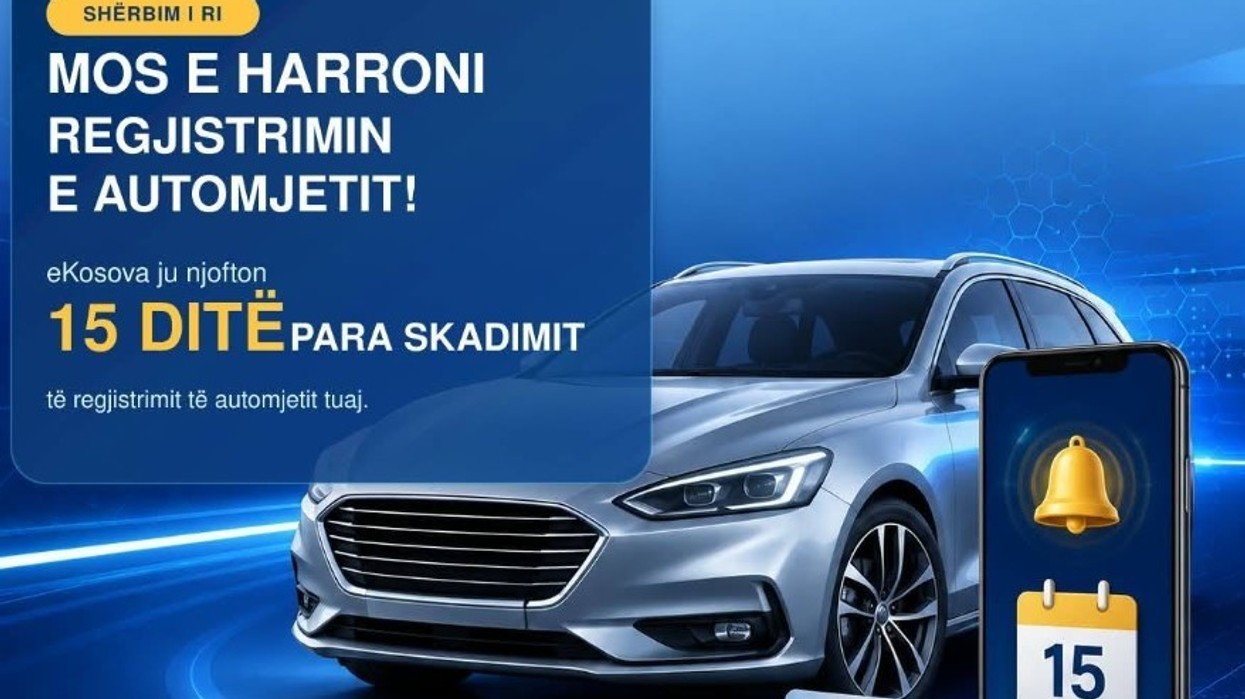 Shërbim i ri në eKosova, pronarët e automjeteve do të njoftohen 15 ditë para skadimit të afatit të regjistrimit të automjetit