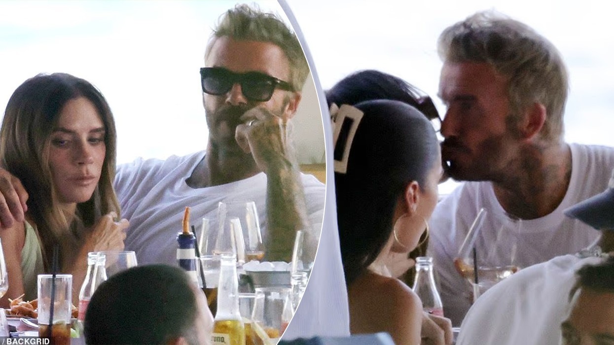 Victoria Beckham mahnit me fustan transparent, ndërsa pozon pranë Davidit në Itali