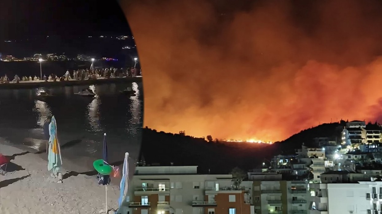 Zjarri në Himarë, turistët mblidhen në breg të detit për t’u larguar nga flakët