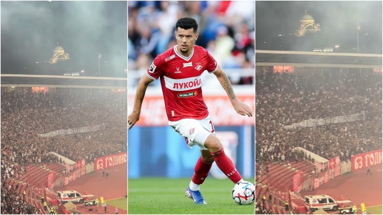 Banderola kundër Mirlind Dakut në derbin serb mes Crvena Zvezdës dhe Partizanit