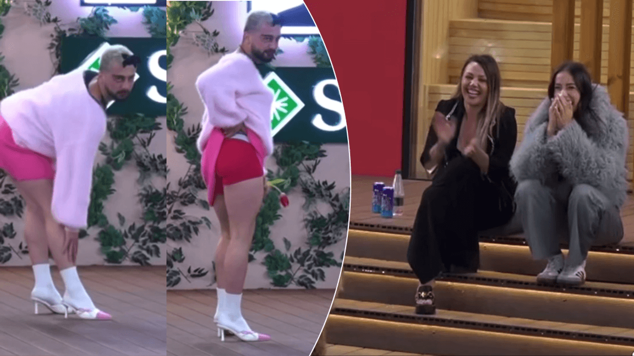 I veshur me rroba vajzash dhe me vallëzim sensual, Gjesti shkakton të qeshura te banorët