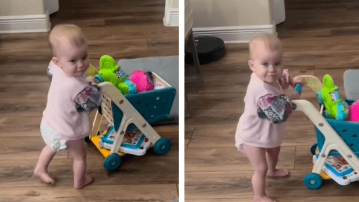 Gjyshi ia mëson mbesës një truk - videoja bëhet virale