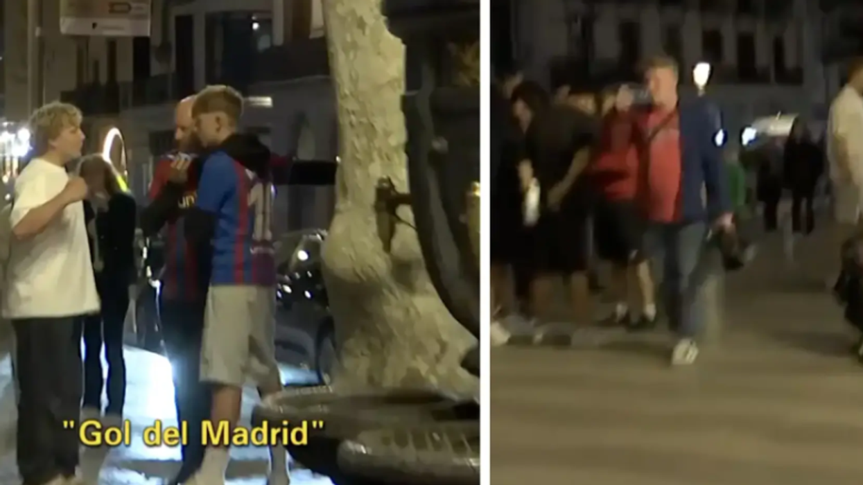 Tifozët e Barcelonës u mblodhën për të festuar titullin duke menduar se Real Madridi po dështonte kundër Mallorcas