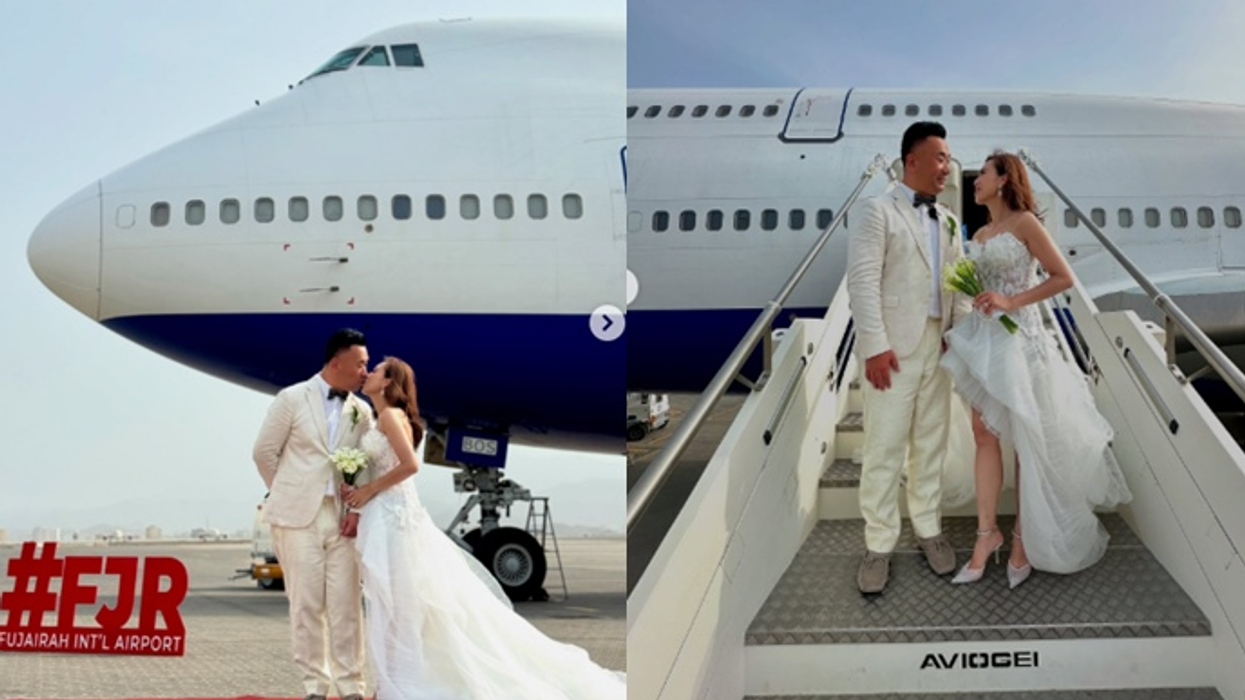 "Dashuria është në ajër" - çifti martohet në një fluturim mbi re