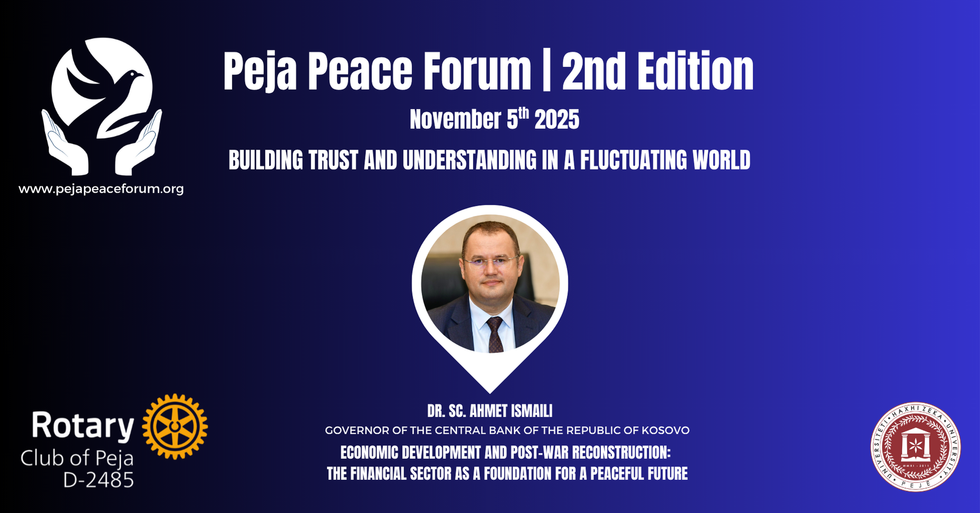 Edicioni i dytë i Forumit të Paqes do të mbahet në Pejë – i ftuar guvernatori i BQK-së, Ahmet Ismaili