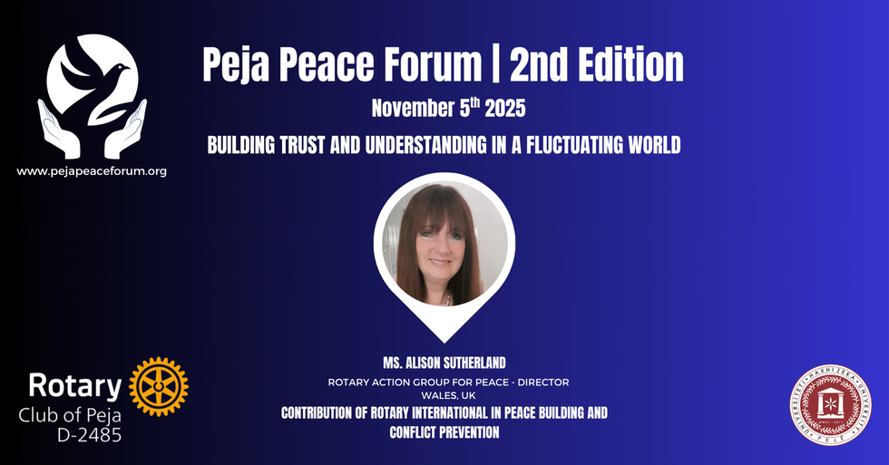 Edicioni i Dytë i Forumit të Paqes në Pejë - merr pjesë Alison Sutherland, lidere e njohur e paqes nga Wales