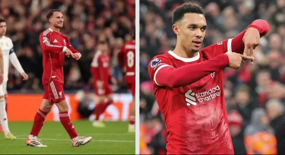 Moment që u kap nga kamera: Alexis Mac Allister shënon dhe imiton festimin ikonik të Trent Alexander-Arnold