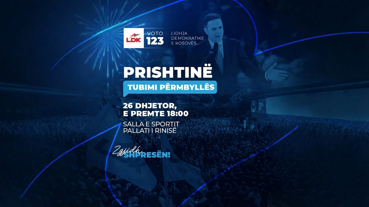 LDK mban sot tubimin përmbyllës të fushatës në Pallatin e Rinisë nga ora 18:00