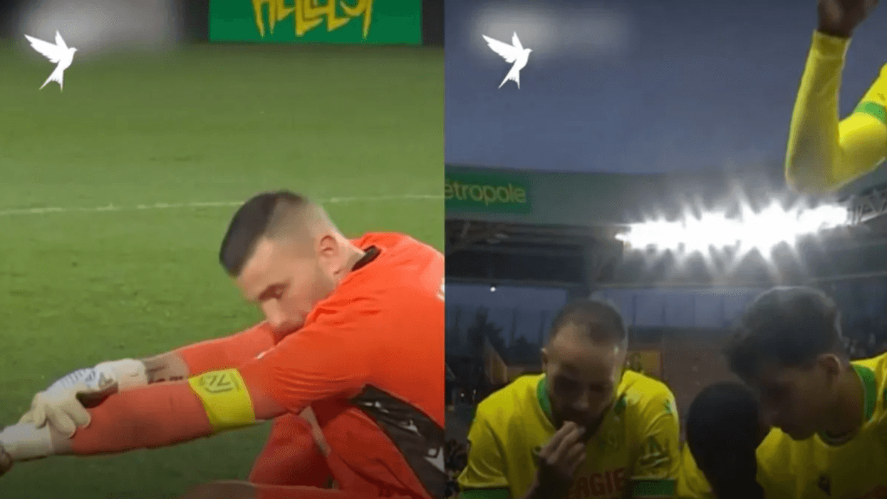 Portieri i Nantes “ndihmon” bashkëlojtarët për të ndërprerë agjërimin gjatë ndeshjes - bëhet si i lënduar Portieri i Nantes “ndihmon” bashkëlojtarët për të ndërprerë agjërimin gjatë ndeshjes - bëhet si i lënduar