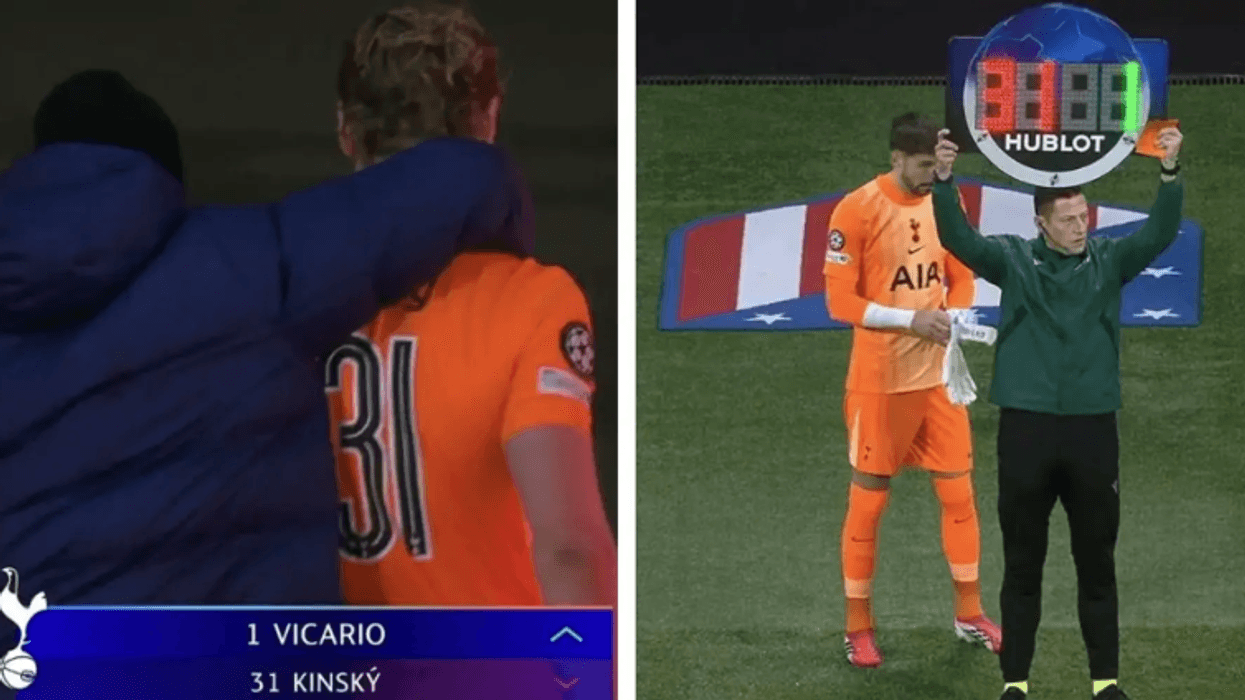 Kinsky shpërthen në lot: Portieri i Tottenhamit zëvendësohet pas 15 minutash horror ku mori tre gola nga Atletico Madridi