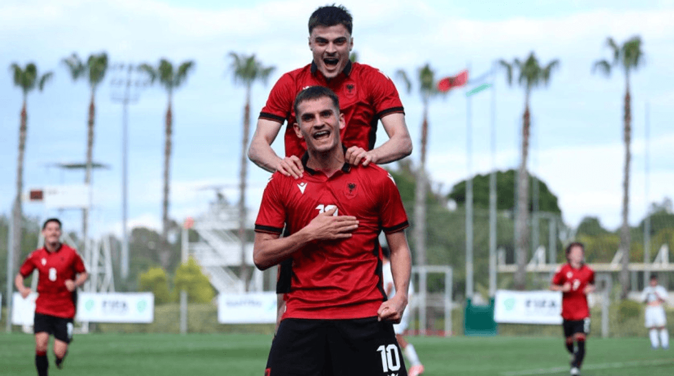 Shqipëria U21 fiton me golat e Brrutit dhe Rashicës