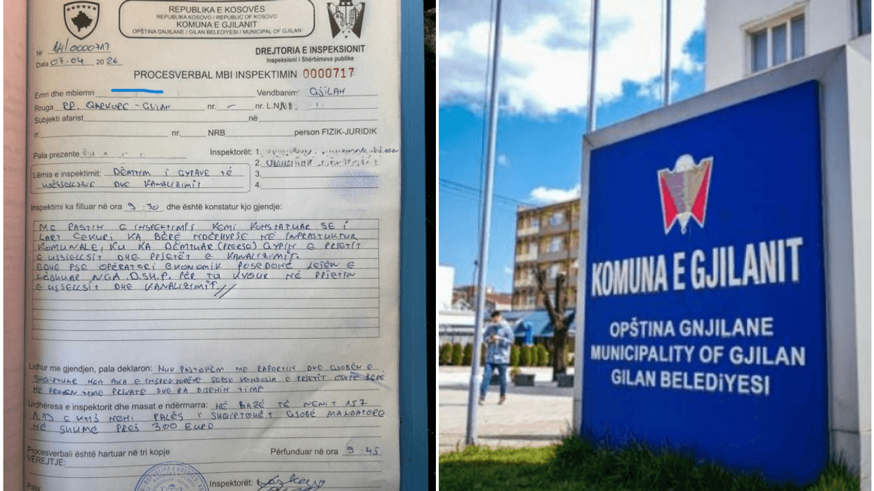 Ndërhyrje e paligjshme në rrjetin e ujësjellësit në Gjilan, inspektorët shqiptojnë gjobë 300 euro Ndërhyrje e paligjshme në rrjetin e ujësjellësit në Gjilan, inspektorët shqiptojnë gjobë 300 euro