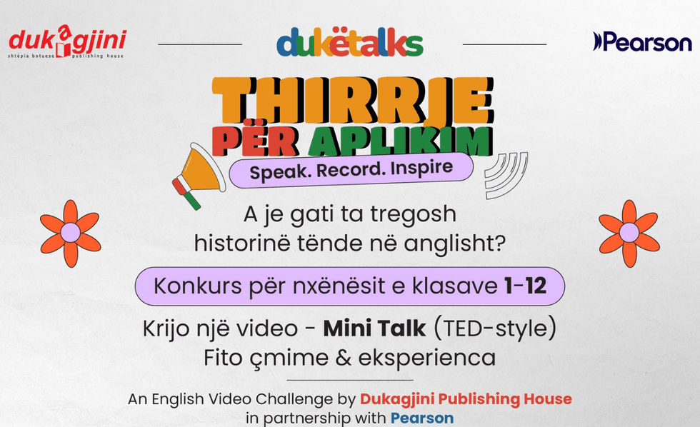 Shtëpia botuese “Dukagjini” hap thirrjen “DUKË TALKS” për nxënës dhe mësimdhënës - çmimi kryesor, udhëtim në Angli