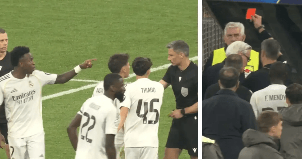 Skena kaotike pas ndeshjes: Përplasje me gjyqtarin, ylli i Real Madridit ndëshkohet me karton të kuq