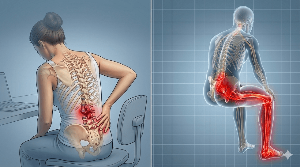 Ishiasi irritohet nga qëndrimi ulur: 5 ushtrime që lehtësojnë dhimbjen dhe ndjesinë që zbret në këmbë