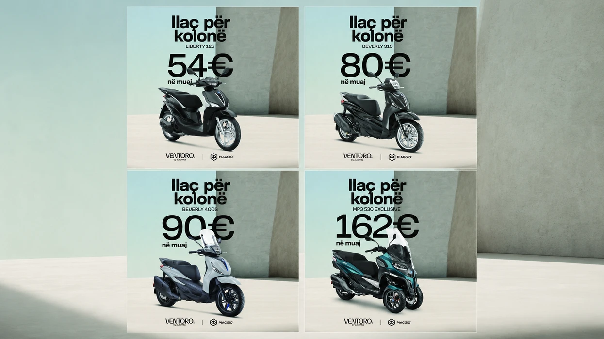 Ilaç për kolonë? Merr Piaggio duke filluar nga vetëm 54€ në muaj!