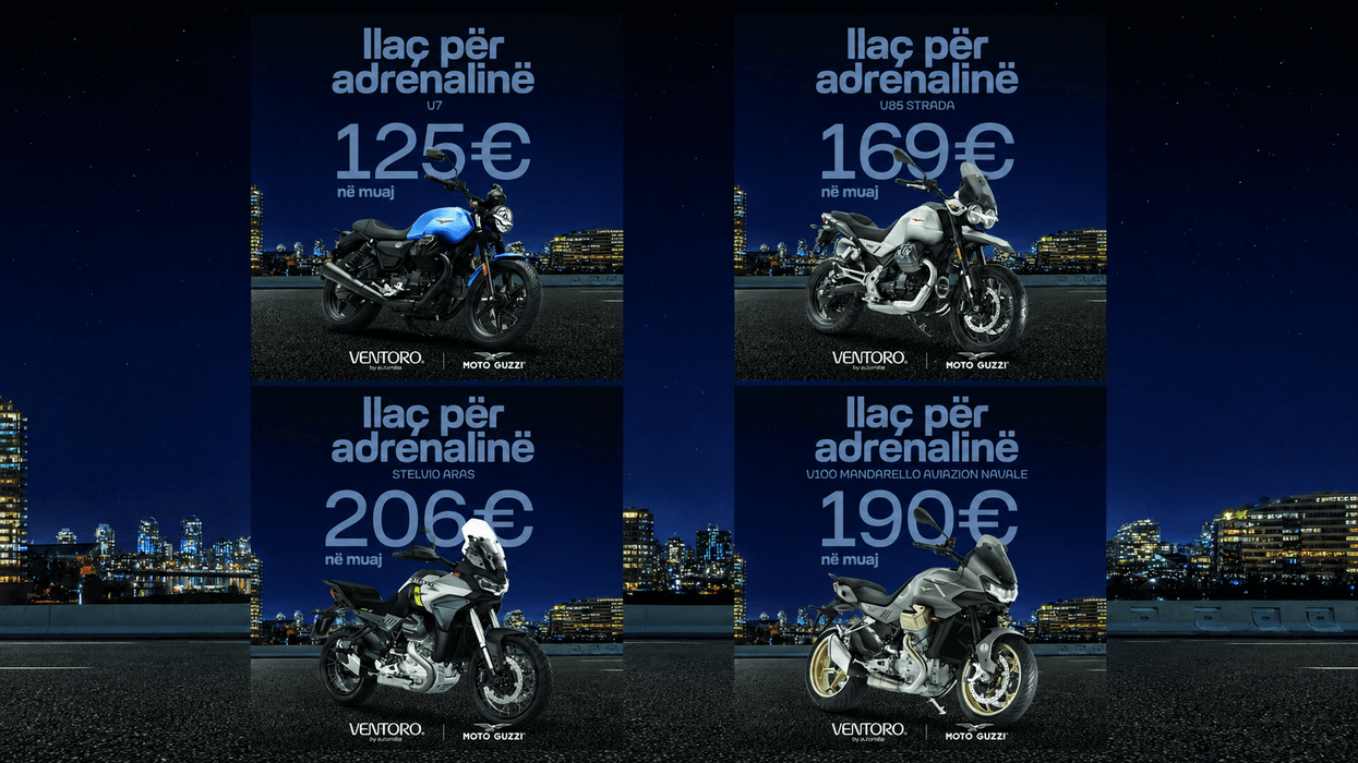 Merr Moto Guzzi me vetëm 125€ në muaj - dhe ktheje çdo rrugë në aventurë Merr Moto Guzzi me vetëm 125€ në muaj - dhe ktheje çdo rrugë në aventurë