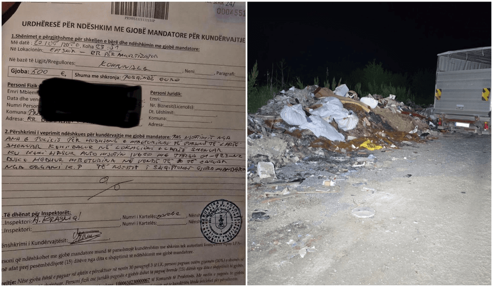 ​​Inspektorati në Prishtinë shqipton gjobë 500 euro për hedhje të paligjshme të mbeturinave