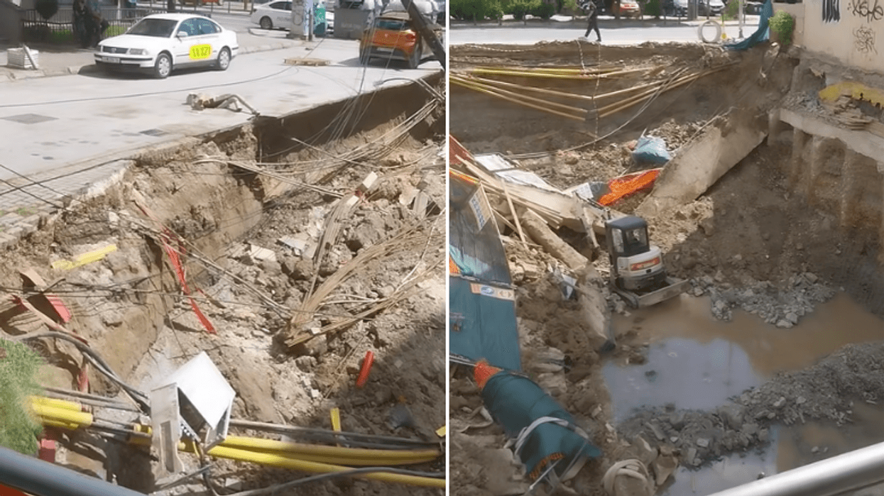 Rrëshqitje dheu në Shkup - punëtori shpëton mrekullisht, dëmtohen instalimet nëntokësore dhe rrugët Rrëshqitje dheu në Shkup - punëtori shpëton mrekullisht, dëmtohen instalimet nëntokësore dhe rrugët