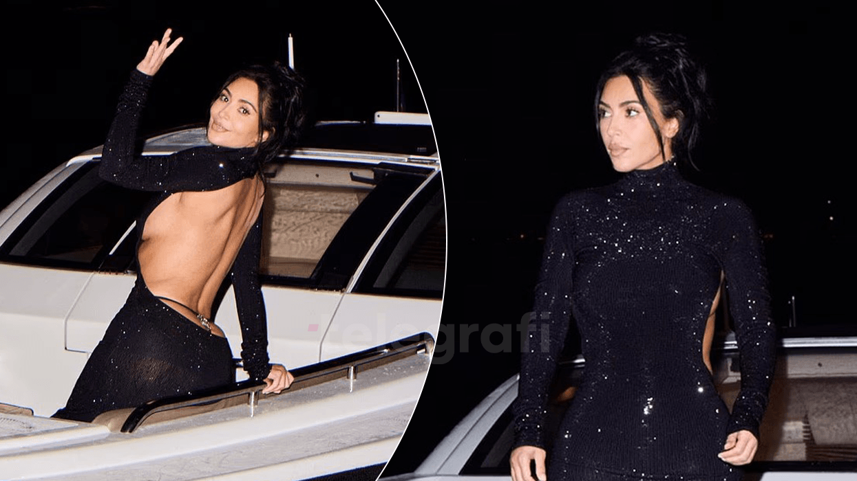 Kim Kardashian mahnit në Monako me një fustan të guximshëm Gucci pas suksesit të Lewis Hamilton në F1