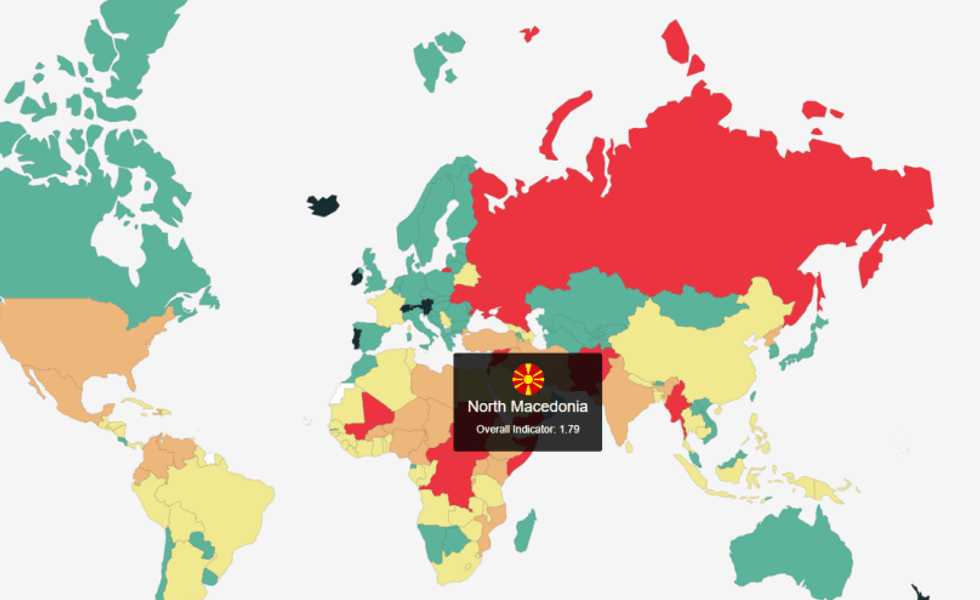 Indeksi Global i Paqes: Maqedonia e Veriut rendite