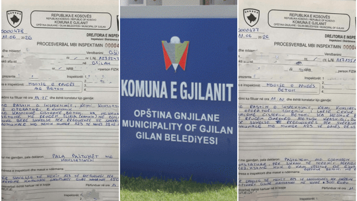 Inspektorët në Gjilan gjobisin dy kompani pasi kamionët e tyre ndotën rrugët me beton