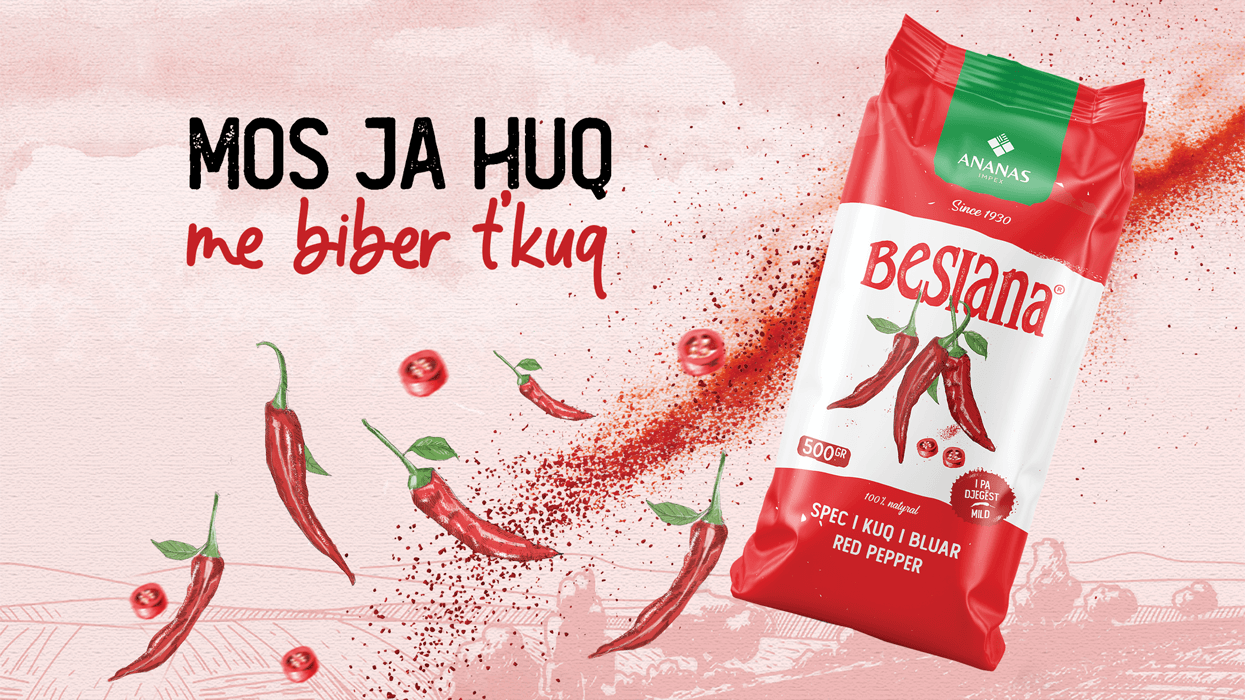 Biberi i kuq ‘’Besiana’’ sjell aromën tradicionale në çdo recetë familjare Biberi i kuq ‘’Besiana’’ sjell aromën tradicionale në çdo recetë familjare
