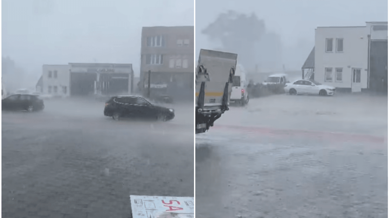 Shi i rrëmbyeshëm në Klinë, rrugët mbulohen nga uji