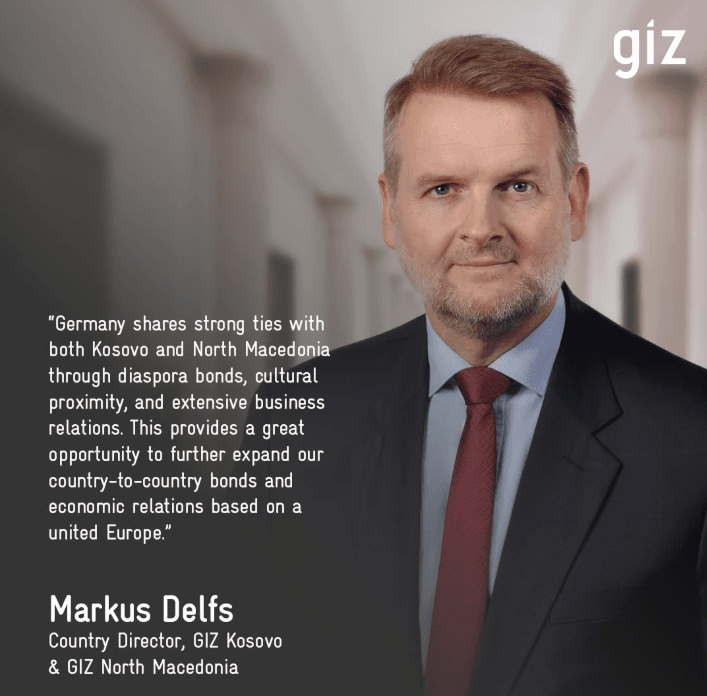 Markus Delfs merr drejtimin e GIZ në Kosovë: Gjermania ka lidhje të forta me Kosovën, do t'i forcojmë edhe më tej Markus Delfs merr drejtimin e GIZ në Kosovë: Gjermania ka lidhje të forta me Kosovën, do t'i forcojmë edhe më tej