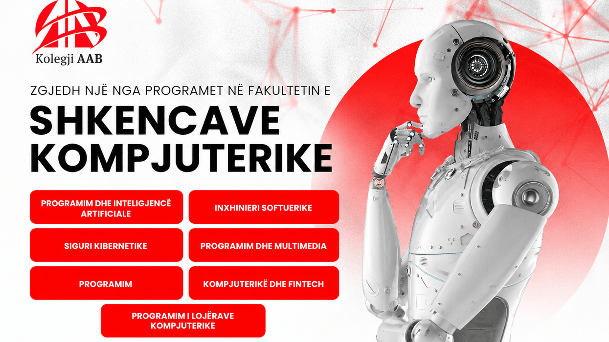 AAB hap regjistrimet në Fakultetin e Shkencave Kompjuterike: Programe inovative, bursë 30% AAB hap regjistrimet në Fakultetin e Shkencave Kompjuterike: Programe inovative, bursë 30%