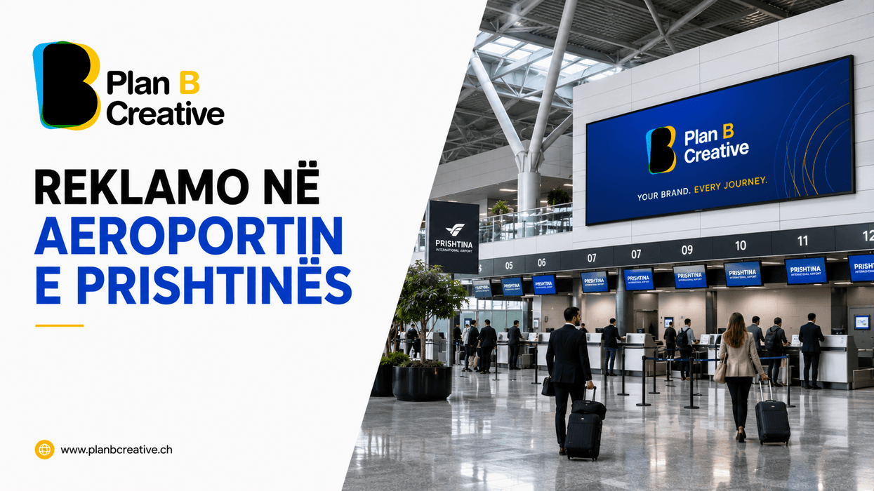 Plan B Creative e vendos biznesin tuaj në ekranet digjitale të aeroportit Plan B Creative e vendos biznesin tuaj në ekranet digjitale të aeroportit