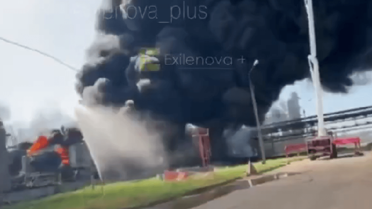 First footage released after attack on one of Russia's largest petrochemical plants First footage released after attack on one of Russia's largest petrochemical plants