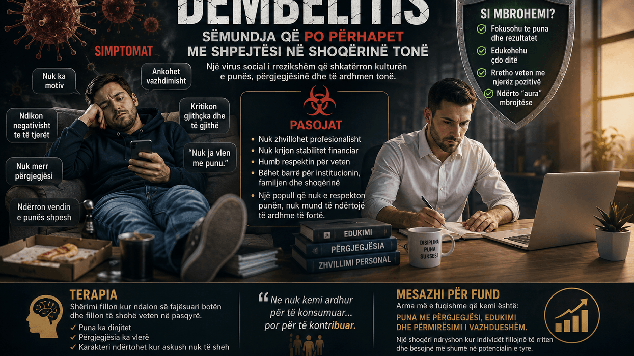 “DEMBELITIS” – Sëmundja që po përhapet me shpejtësi në shoqërinë tonë “DEMBELITIS” – Sëmundja që po përhapet me shpejtësi në shoqërinë tonë