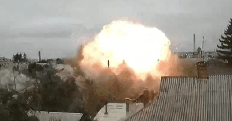 Russian missile hits Kharkiv neighborhood, at least 12 injured
