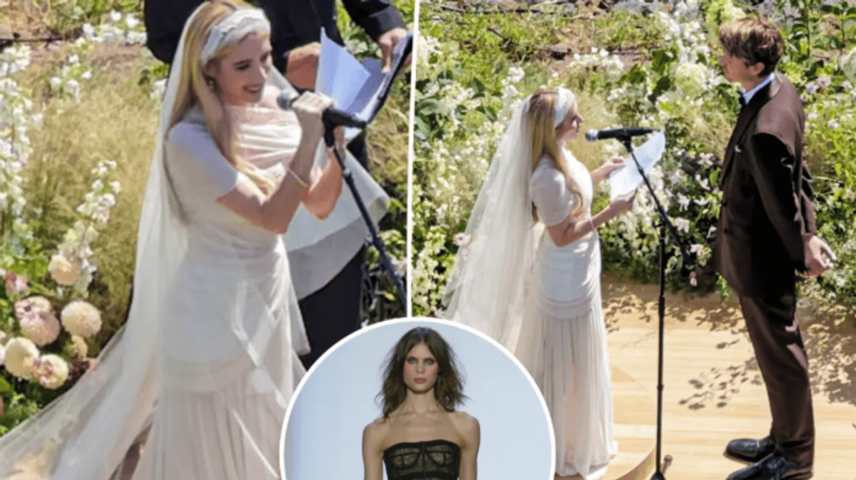 Emma Roberts thyen traditën, befason me fustan të zi në dasmë