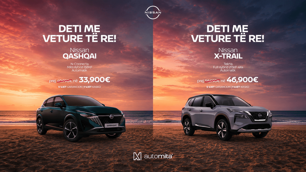 Deri në 10,000 euro zbritje – nisuni drejt detit me Nissan Hybrid nga Auto Mita Deri në 10,000 euro zbritje – nisuni drejt detit me Nissan Hybrid nga Auto Mita