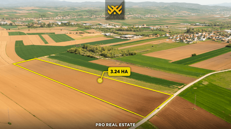 Truall 3.24 hektarë në shitje në Milloshevë – hapësirë për zhvillim biznesor #15607