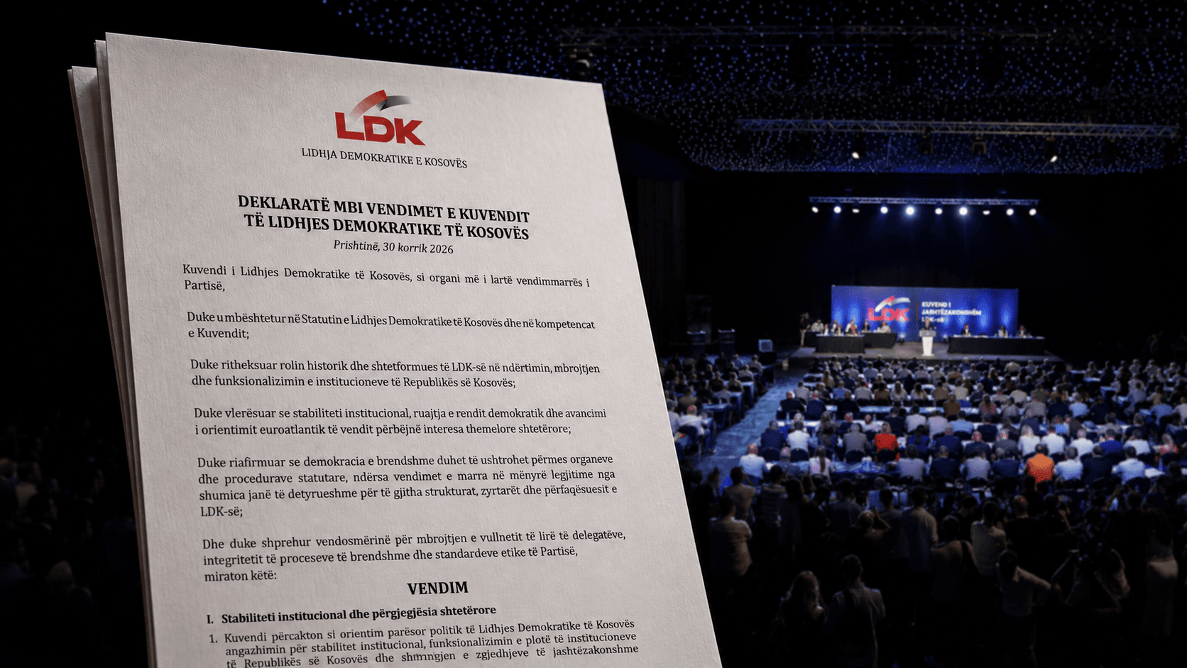 Kuvendi i jashtëzakonshëm i LDK-së, këto janë vendimet e miratuara