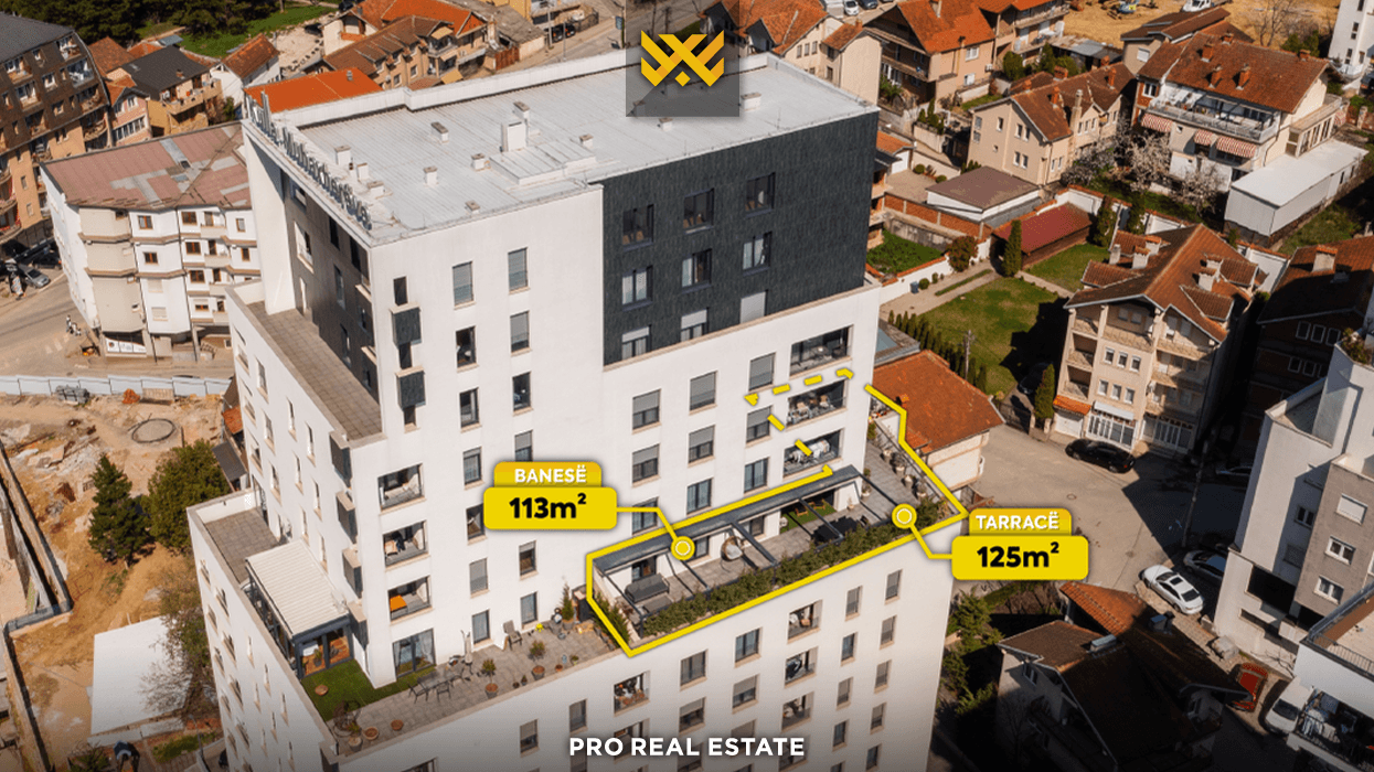 Penthouse me tarracë 125m² për shitje në Lagjen e Muhaxherëve – zonë me zhvillim të hovshëm #15389