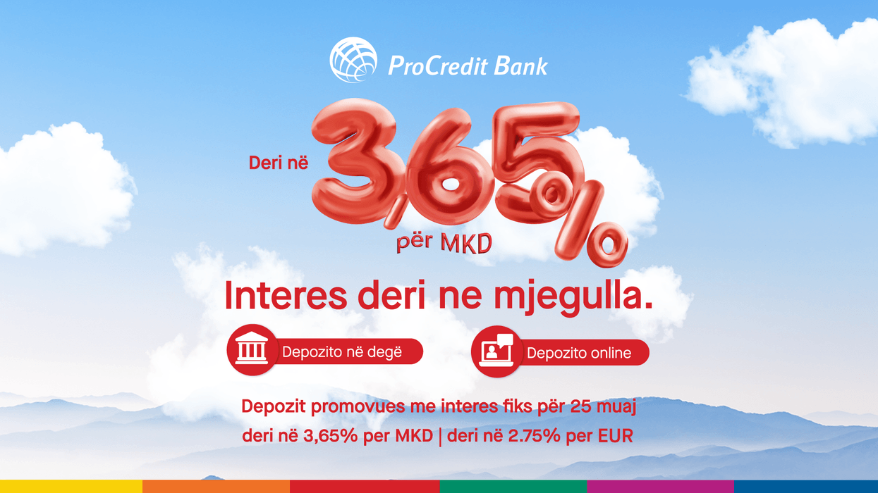 Depozitë e re promocionale nga ProCredit Banka me normë interesi fikse deri në 3,65%