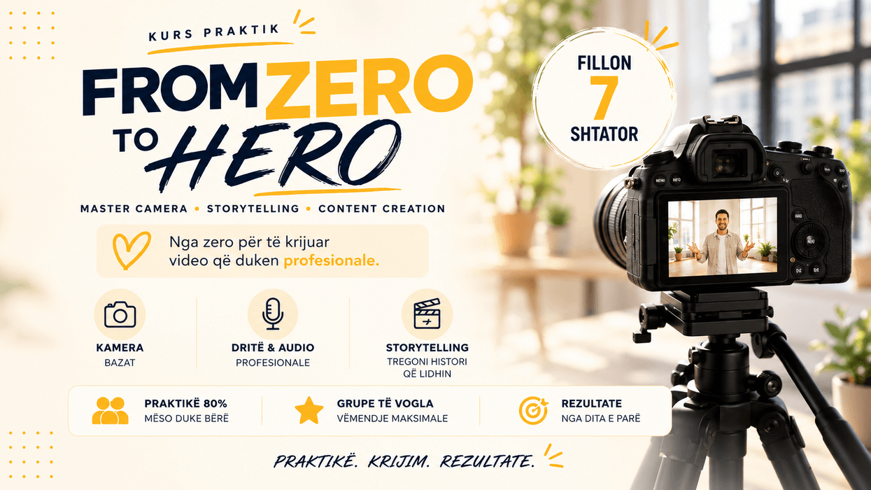 “From Zero to Hero” rikthehet më 7 shtator – trajnim praktik për kamerë dhe content creation