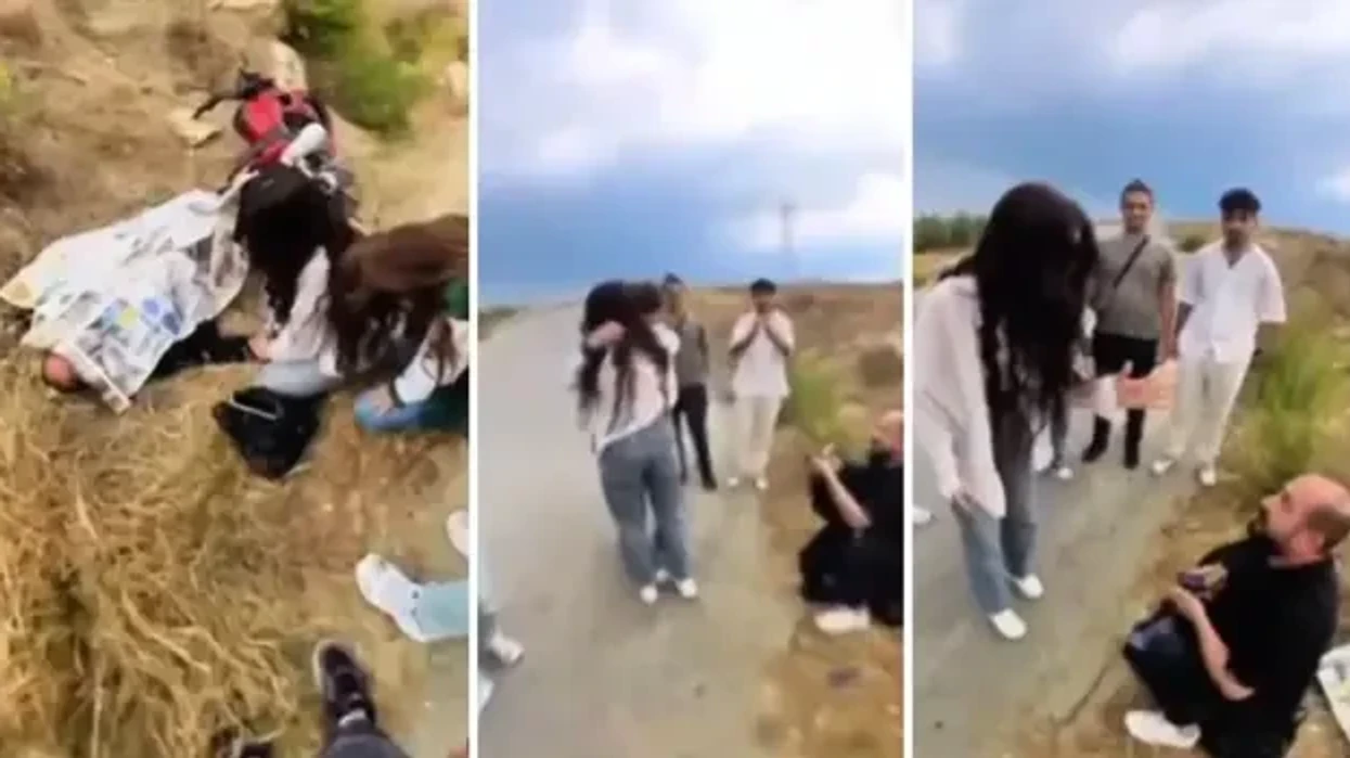 A kështu bëhet një propozim martese? Ai bëri sikur ka vdekur dhe e dashura e tij u çmend