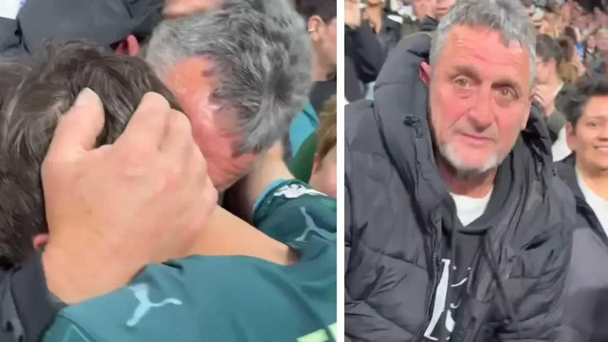 Moment emocionues në Bernabeu: Talenti i Real Madridit përqafon babanë në tribunë pas debutimit në Ligën e Kampionëve